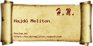Hajdú Meliton névjegykártya